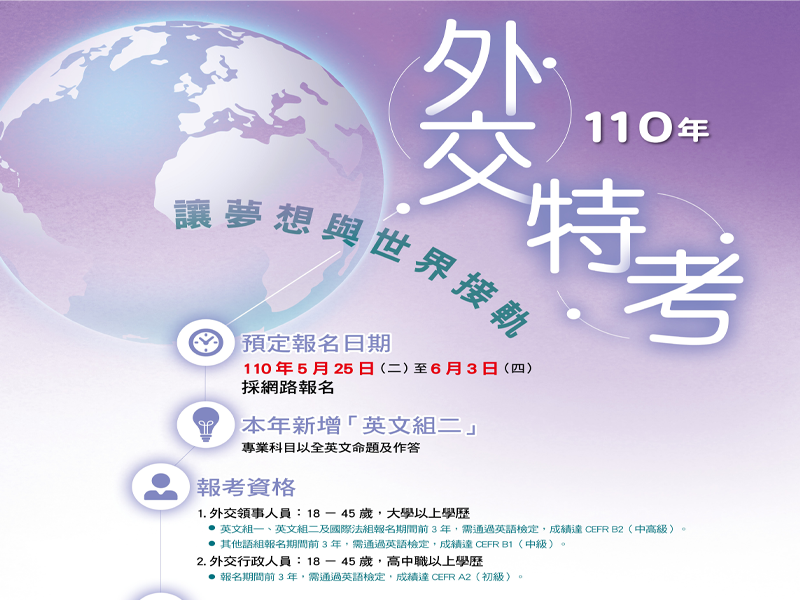 110年外交特考考試資訊