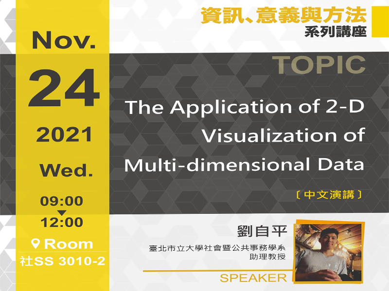 劉自平：The Application of 2-D Visualization of  Multi-dimensional Data
